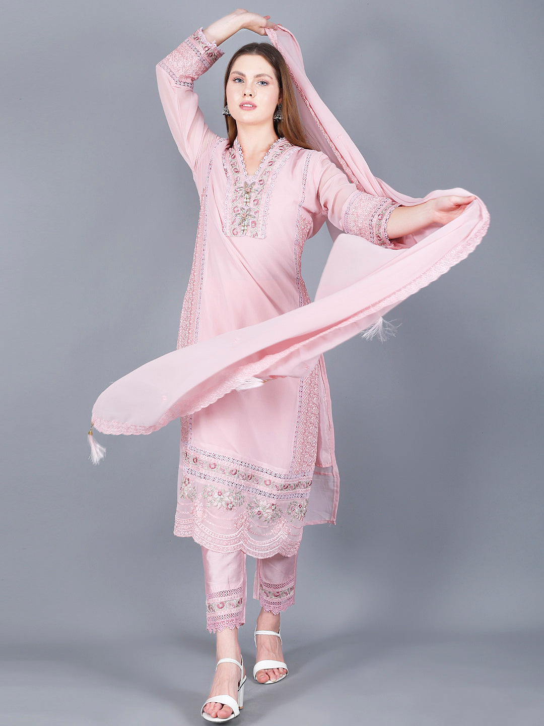 ARICA PINK P2 - M - Ethnic Suit