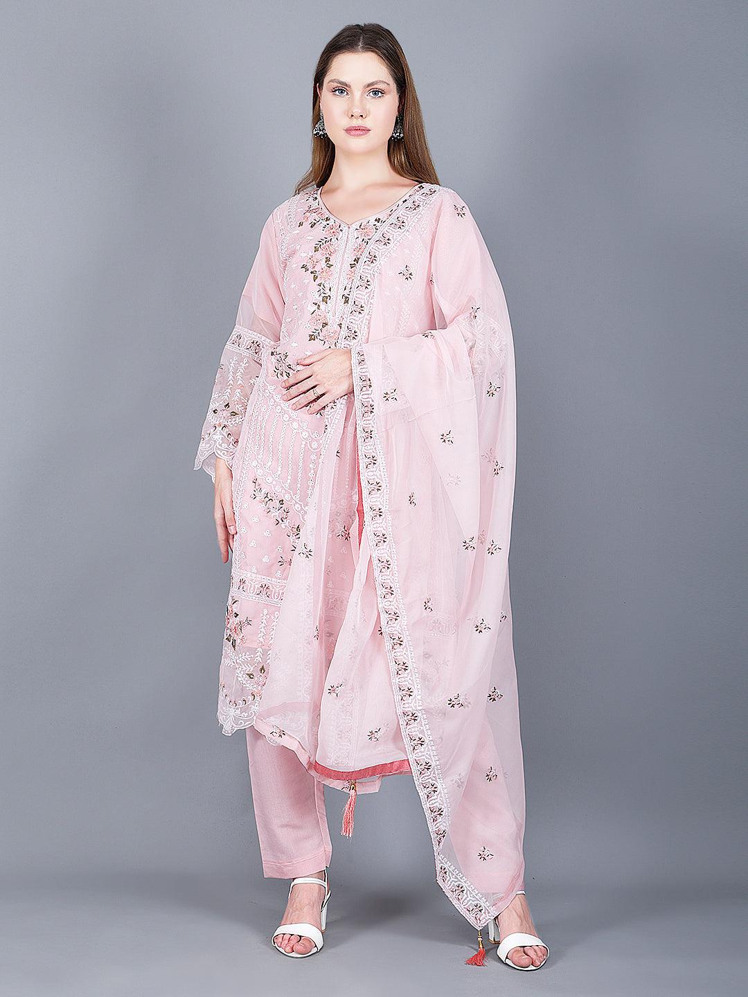 Sufiana 3-Piece Pink Pakistani Suit for Women p3 2XL roseus-range-3-l-ethnic-suit-488