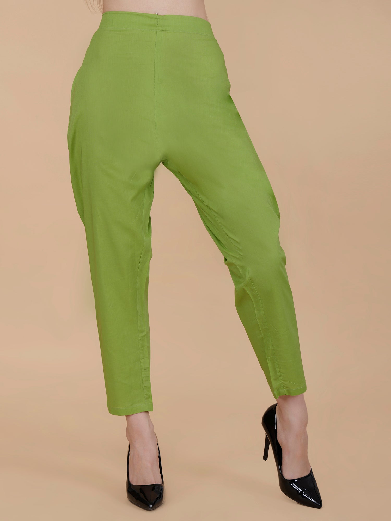 Sufiana Green Pure Cotton Trouser For Women 91A4187