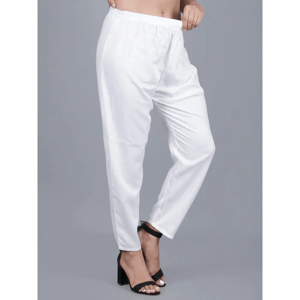 Sufiana White Rayon Trouser for Women white-rayon-trouser-for-women-129-113942